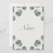 Carte Élégant ivoire et sage automne numéros de tableau  (Devant)