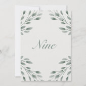 Carte Élégant ivoire et sage automne numéros de tableau  (Devant)