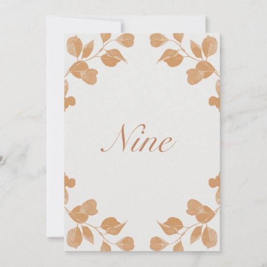Carte Élégant ivoire & Terracotta Botanique Numéros de t (Devant)