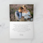 Carte Elégant Jardin Wildflower Mariage Photo Merci (Intérieur)