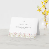 Elégant Jardin Wildflower Mariage Photo Merci
