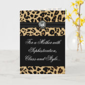 Carte Elégant Joyau de léopard Salutation fête des mères (Fleur jaune)