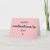 Carte Élégant Joyeuse Saint-Valentin Rose Pâle (Devant)