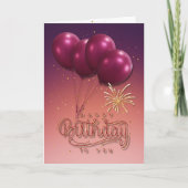 Carte Elégant Joyeux Anniversaire Pour Vous Balloon Fire (Devant)