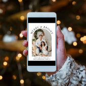 Carte Élégant Joyeux Arc brillant Photo Noël