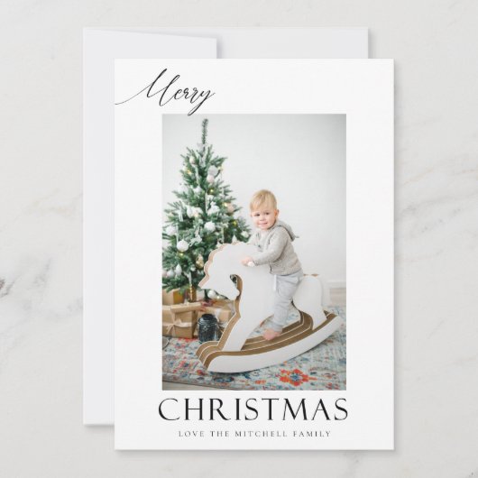 Carte Élégant Joyeux Noël Photo (Devant)