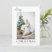 Carte Élégant Joyeux Noël Photo (Debout devant)