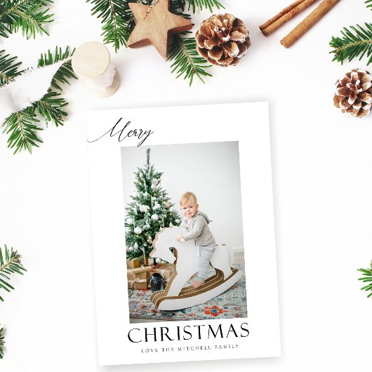 Carte Élégant Joyeux Noël Photo