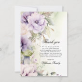 Carte Élégant Lavande Floral Merci funéraire | PHOTO (Devant)