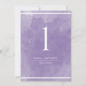 Carte Elégant Lavender Watercolor Numéro de tableau (Devant)