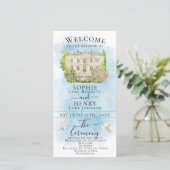 Carte Elégant Lieu Fontaine colombe Luxe Mariage Program (Debout devant)