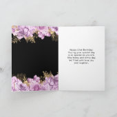 Carte Elegant Lilac and Gold Flowers Birthday Party (Intérieur)