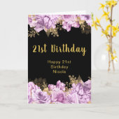 Carte Elegant Lilac and Gold Flowers Birthday Party (Fleur jaune)