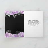 Carte Elegant Lilac and Silver Flowers Birthday Party (Intérieur)
