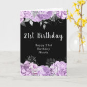 Carte Elegant Lilac and Silver Flowers Birthday Party (Fleur jaune)
