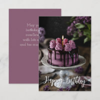 Elégant Lilac Cake Petit anniversaire Salutation