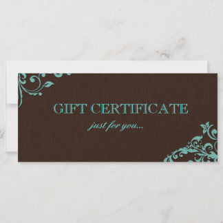 Carte Élégant Linge Fleur Salon Certificat cadeau