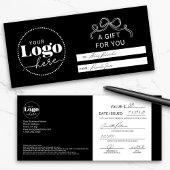 Carte Élégant logo de marque Certificat cadeau d'affaire