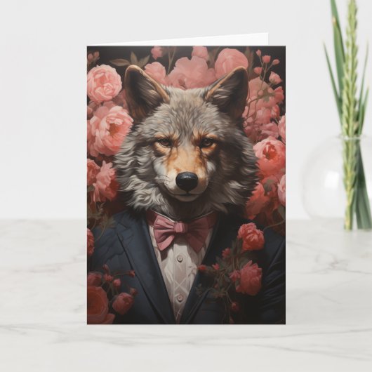 Carte Elégant loup Toutes les occasions (Devant)