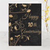 Carte Elégant, luxe, 10e anniversaire (Fleur jaune)