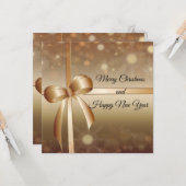 Carte Elégant, Luxe, Or, Brillant, Vacances (Devant/Arrière en situation)