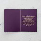 Carte Elégant Luxueux Purple and Gold 21e anniversaire (Intérieur)