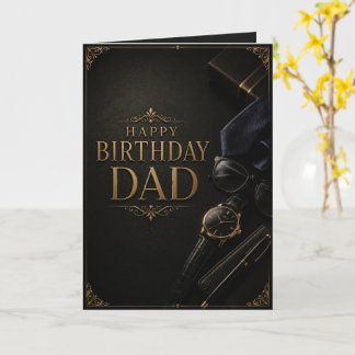 Carte Elegant Luxury Black & Gold Birthday Card for Dad