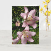 Carte Élégant Lys De Tigre Rose (Fleur jaune)