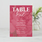 Carte Élégant Magenta Floral Mariage Tableau de siège (Debout devant)