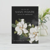 Carte Elegant Magnolia Photo Enregistrer la date (Debout devant)