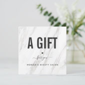 Carte Elégant Marbre blanc Classy Salon de Beauté Logo C (Debout devant)