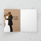 Carte Élégant Mariage afro-américain Ebony Merci (Intérieur)