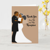 Carte Élégant Mariage afro-américain Ebony Merci (Fleur jaune)