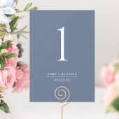 Carte Élégant Mariage bleu marine moderne Numéro de tabl