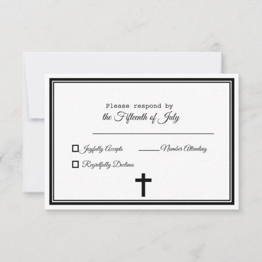 Carte Élégant Mariage catholique (Devant)
