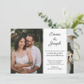 Carte Elégant Mariage chic en marbre retardé sur mesure  (Debout devant)