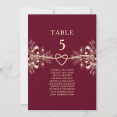 Carte Élégant Mariage de Bourgogne (Dos)