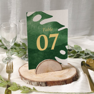 Carte Élégant Mariage de feuille de Monstera verte tropi