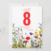 Carte Élégant Mariage de fleurs sauvages en fleurs Numér (Dos)