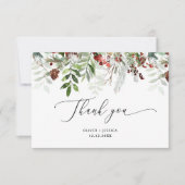 Carte Élégant mariage de Noël merci (Devant)