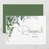 Carte Élégant mariage de verdure feuilles d'eucalyptus r (Devant / Derrière)