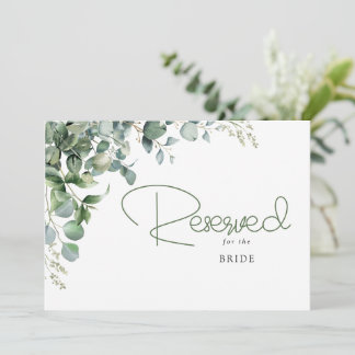 Carte Élégant mariage de verdure feuilles d'eucalyptus r