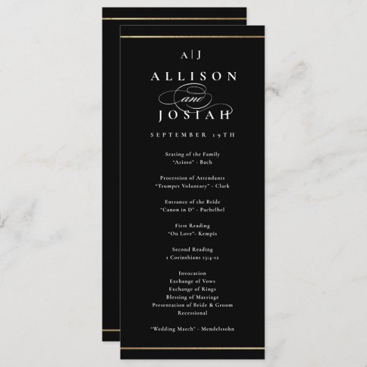 Carte Élégant Mariage d'or Monogram