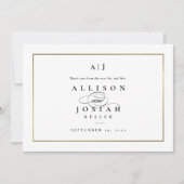 Carte Élégant Mariage d'or Monogram (Devant)