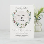Carte Élégant mariage écriture fine verdure Bourgogne (Debout devant)