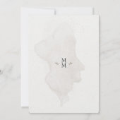 Carte Élégant mariage écriture fine verdure Bourgogne (Dos)
