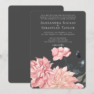 Carte Elégant Mariage floral aquarelle