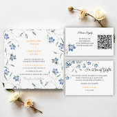 Carte Élégant Mariage Floral Blue Bellflower