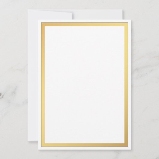 Carte Elégant Mariage frontalier doré en espagnol (Dos)