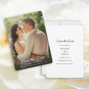 Carte Élégant mariage photo complète Enregistrer la cart
